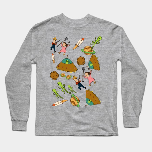 OH DAMN alien art COLORED Long Sleeve T-Shirt by doteau